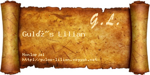 Gulás Lilian névjegykártya